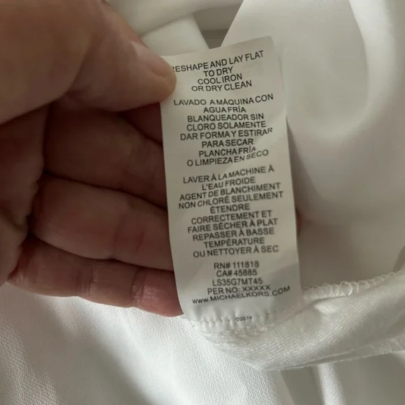 Michael Kors White Asymmetrical Sleeveless Tank Top - Picture 9 of 9